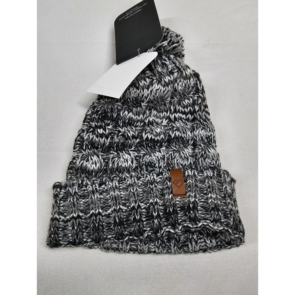 Obermeyer San Fran Pom‎ Beanie Teen Girls One Size Black/White Youth New